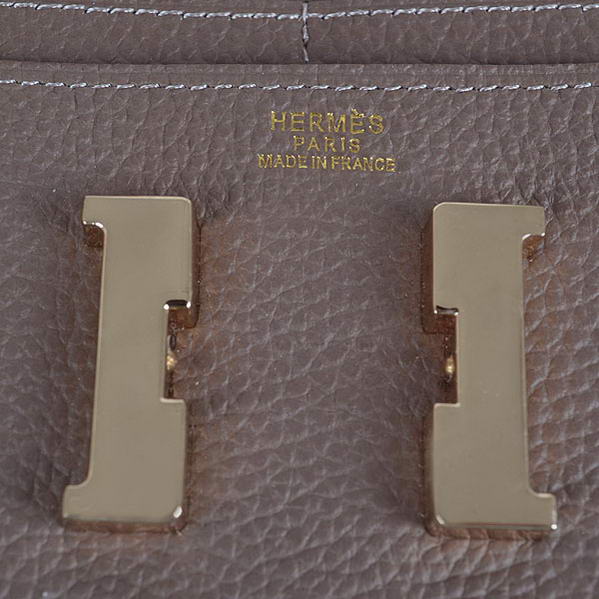 Cheap Fake Hermes Constance Long Wallets Khaki Calfskin Leather Gold